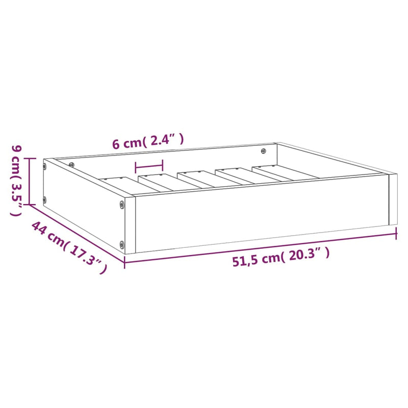 vidaXL fekete tömör fenyőfa kutyaágy 51,5x44x9 cm