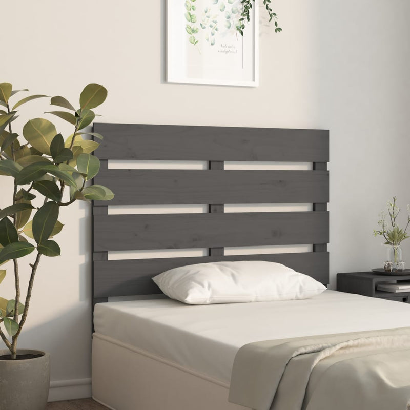 vidaXL szürke tömör fenyőfa fejtámla 100 x 3 x 80 cm