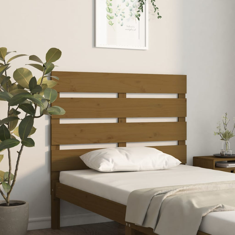 vidaXL mézbarna tömör fenyőfa fejtámla 100x3x80 cm