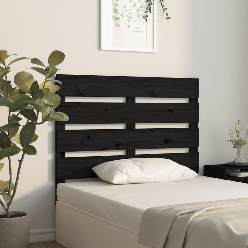 vidaXL fekete tömör fenyőfa fejtámla 100 x 3 x 80 cm