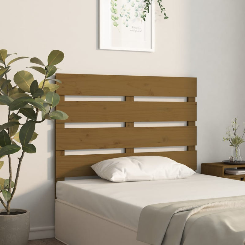 vidaXL mézbarna tömör fenyőfa fejtámla 75x3x80 cm