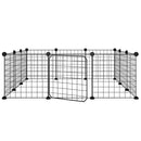 vidaXL 12 paneles fekete acél kisállatketrec ajtóval 35 x 35 cm