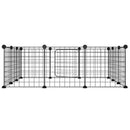 vidaXL 12 paneles fekete acél kisállatketrec ajtóval 35 x 35 cm
