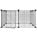 vidaXL 8 paneles fekete acél kisállatketrec ajtóval 35 x 35 cm