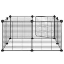 vidaXL 8 paneles fekete acél kisállatketrec ajtóval 35 x 35 cm