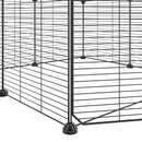 vidaXL 8 paneles fekete acél kisállatketrec ajtóval 35 x 35 cm