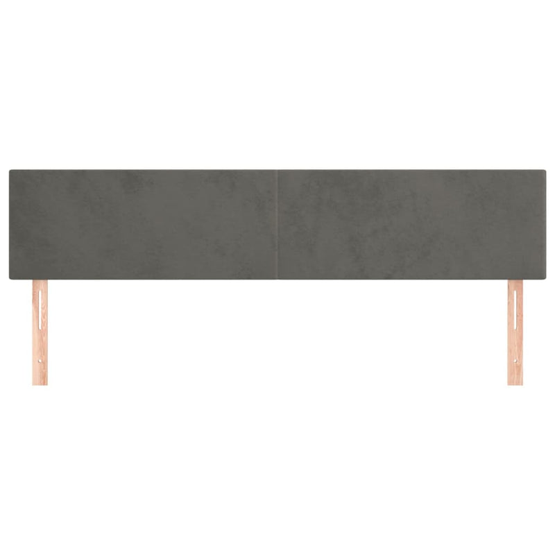 vidaXL 2 db sötétszürke bársony fejtámla 100x5x78/88 cm