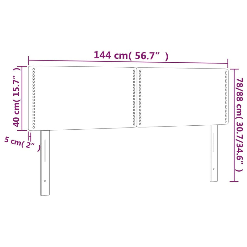 vidaXL 2 db kék szövet fejtámla 72 x 5 x 78/88 cm