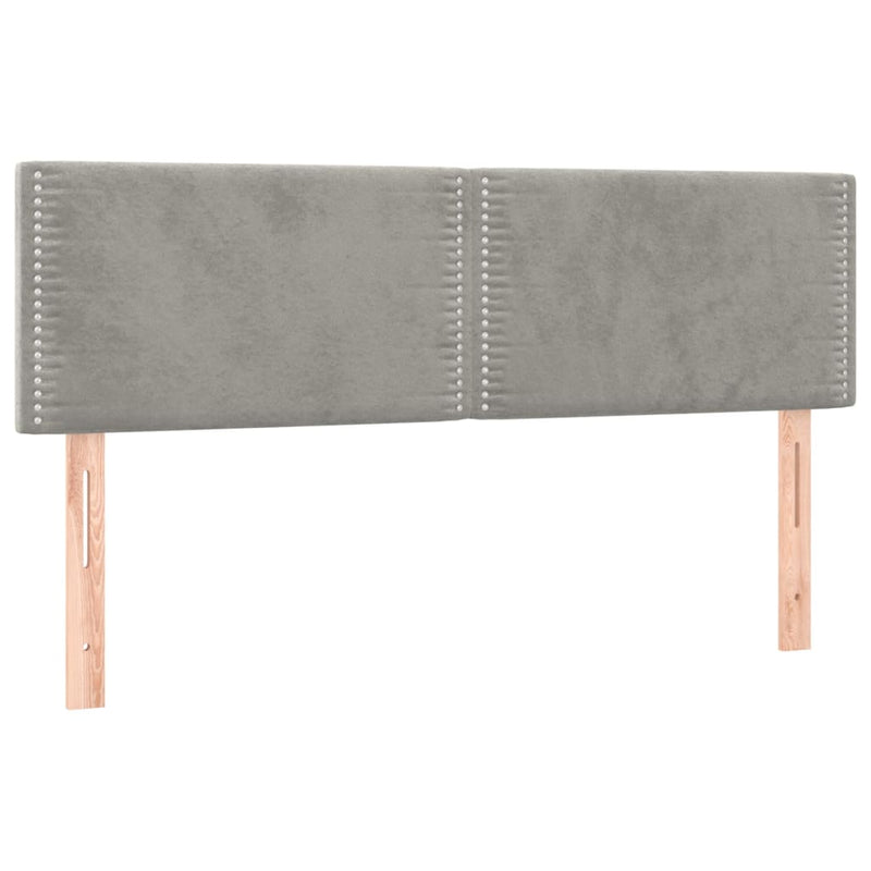 vidaXL 2 db világosszürke bársony fejtámla 72 x 5 x 78/88 cm