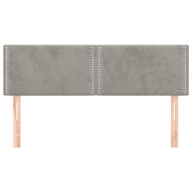 vidaXL 2 db világosszürke bársony fejtámla 72 x 5 x 78/88 cm