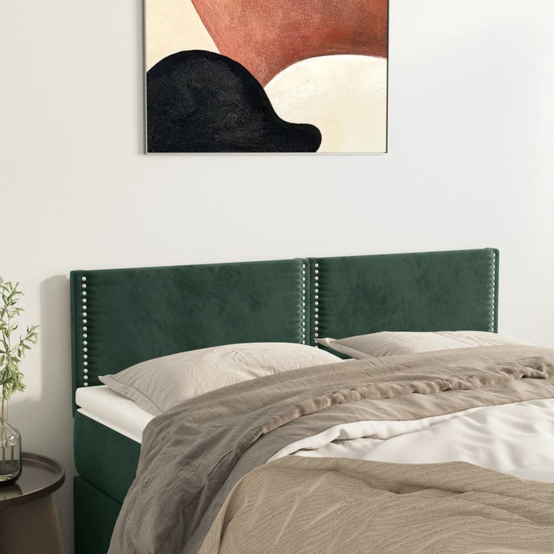 vidaXL 2 db sötétzöld bársony fejtámla 72 x 5 x 78/88 cm