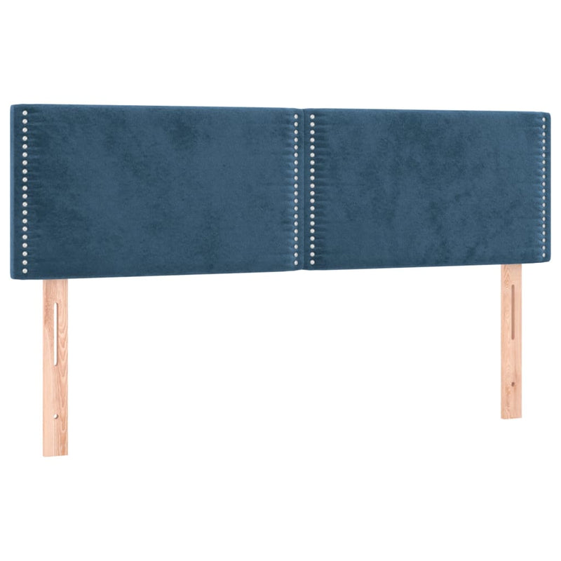 vidaXL 2 db sötétkék bársony fejtámla 72 x 5 x 78/88 cm