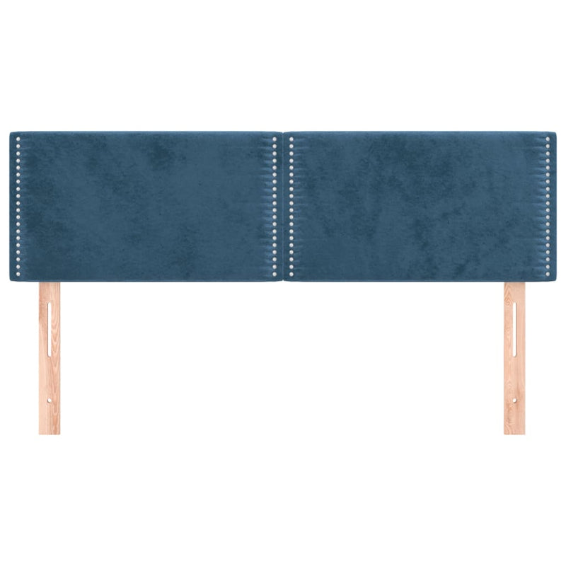 vidaXL 2 db sötétkék bársony fejtámla 72 x 5 x 78/88 cm