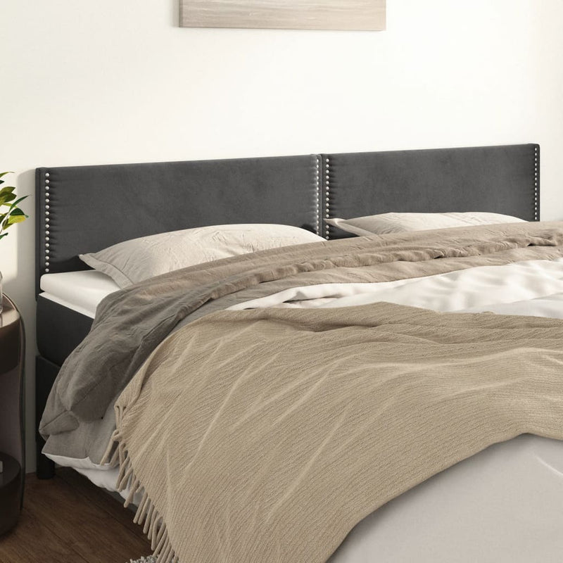 vidaXL 2 db sötétszürke bársony fejtámla 80 x 5 x 78/88 cm