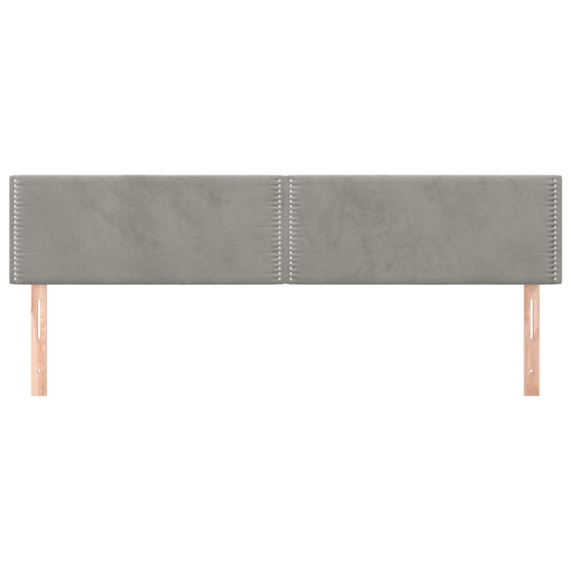vidaXL 2 db világosszürke bársony fejtámla 100x5x78/88 cm