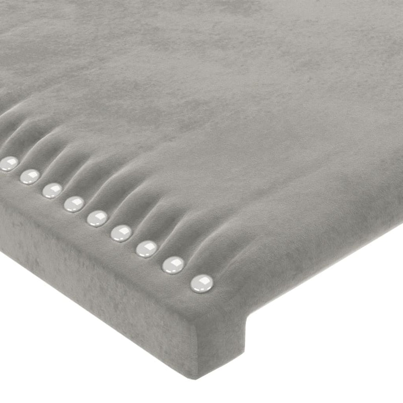 vidaXL 2 db világosszürke bársony fejtámla 100x5x78/88 cm