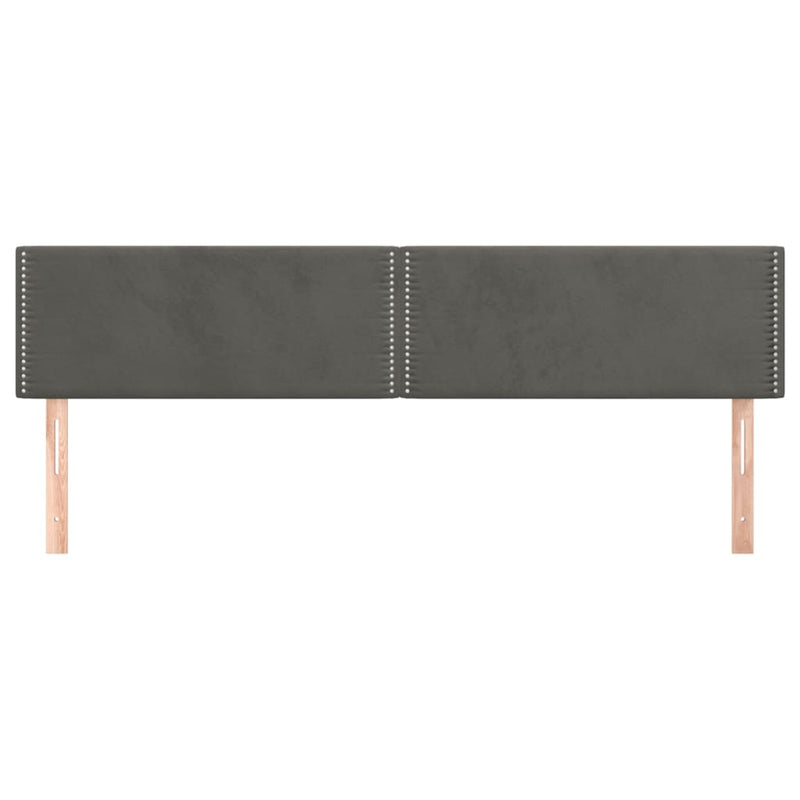 vidaXL 2 db sötétszürke bársony fejtámla 100x5x78/88 cm