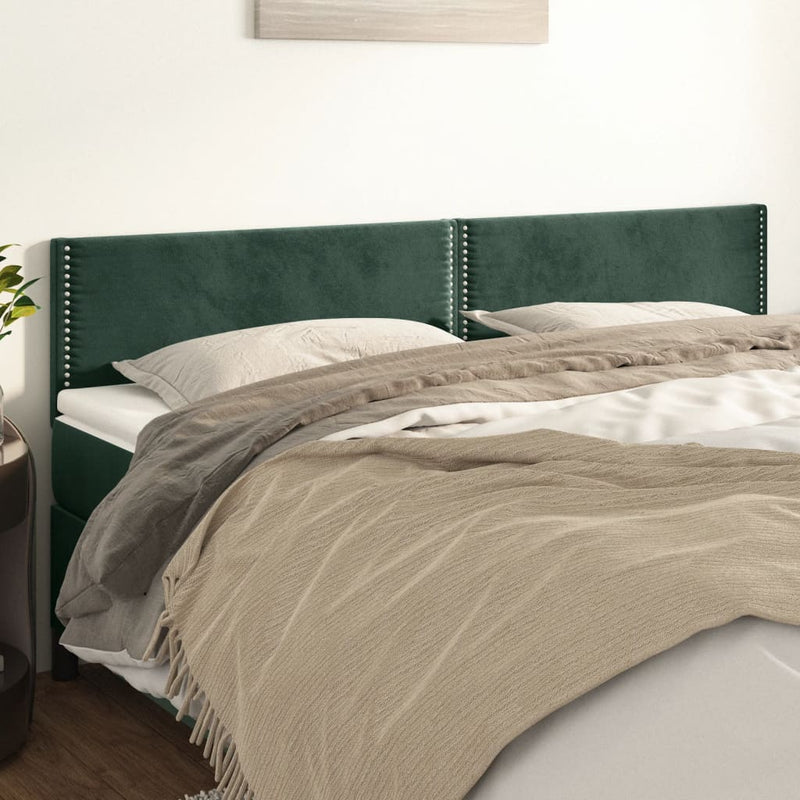 vidaXL sötétzöld bársony fejtámla 100x5x78/88 cm