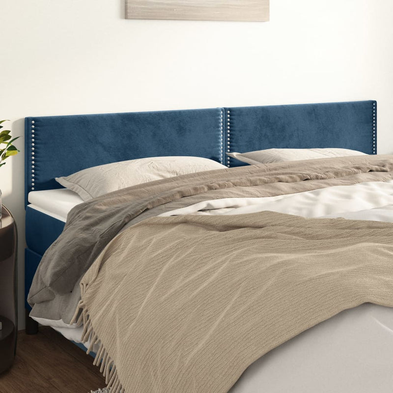 vidaXL sötétkék bársony fejtámla 100x5x78/88 cm