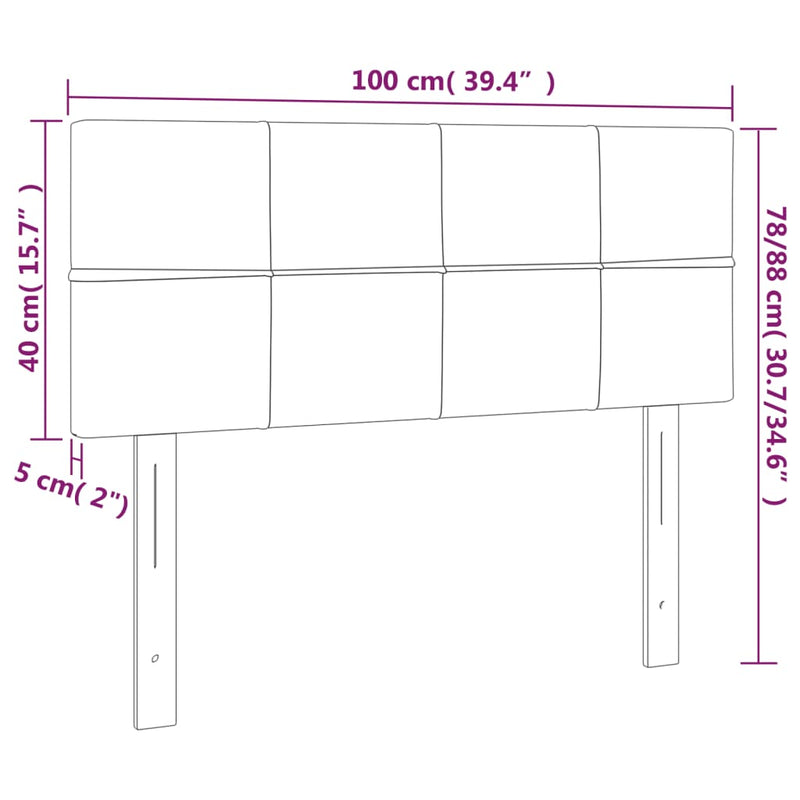 vidaXL sötétszürke szövet fejtámla 100x5x78/88 cm