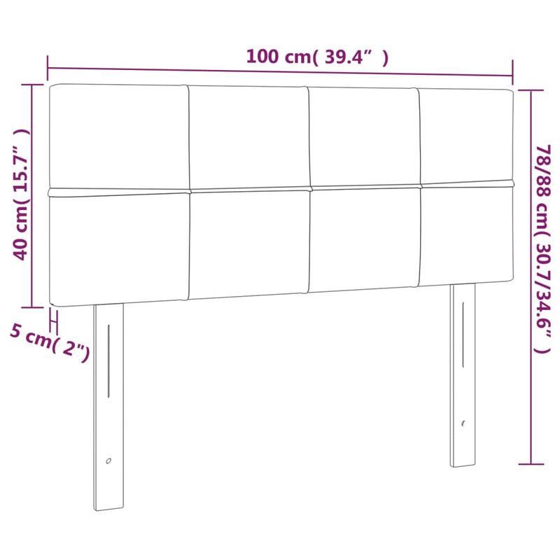 vidaXL fekete szövet fejtámla 100x5x78/88 cm