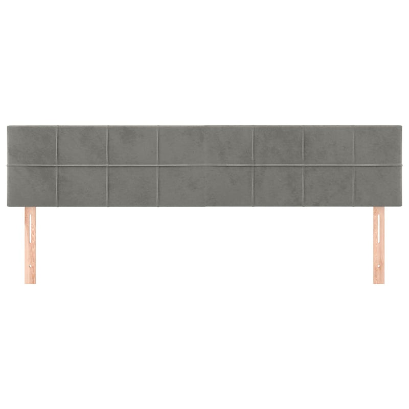 vidaXL 2 db világosszürke bársony fejtámla 100x5x78/88 cm