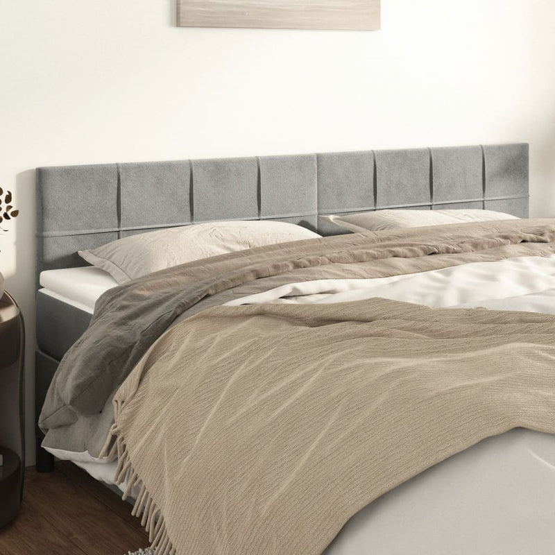 vidaXL 2 db világosszürke bársony fejtámla 100x5x78/88 cm