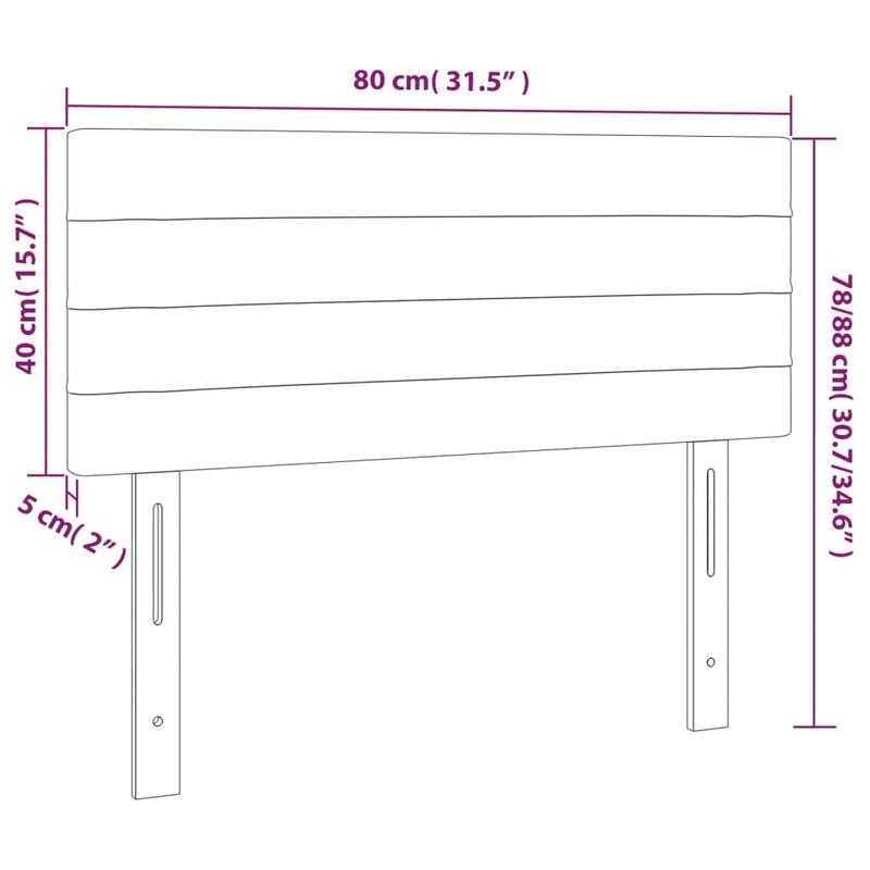 vidaXL sötétszürke szövet fejtámla 80 x 5 x 78/88 cm