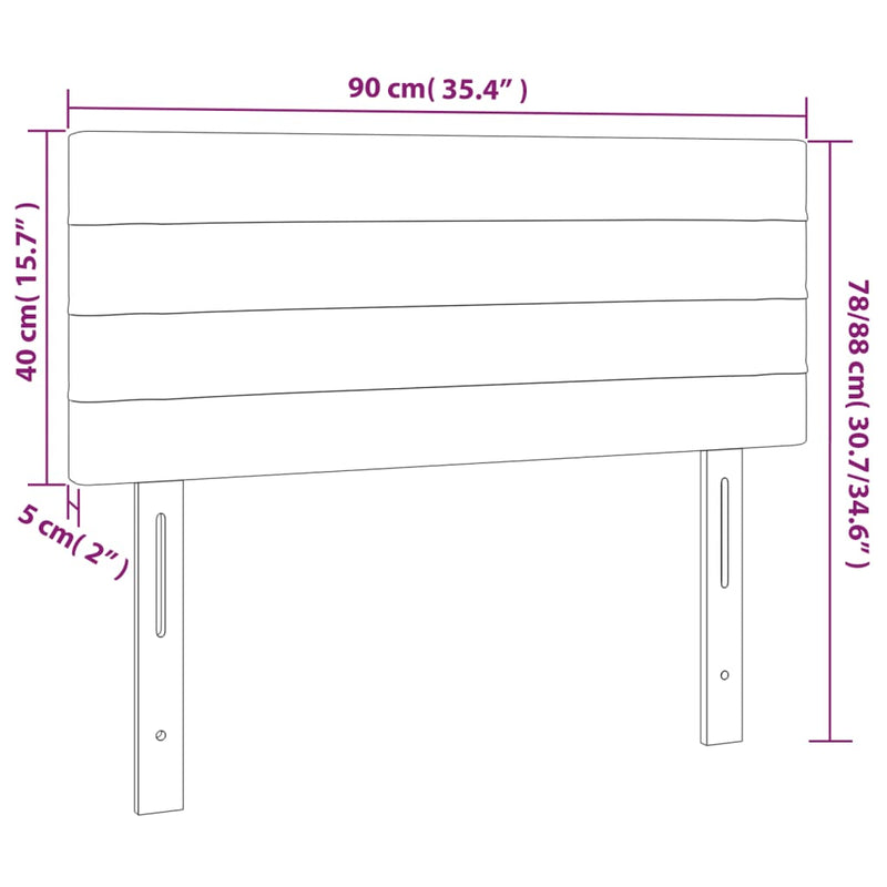 vidaXL sötétzöld bársony fejtámla 90x5x78/88 cm