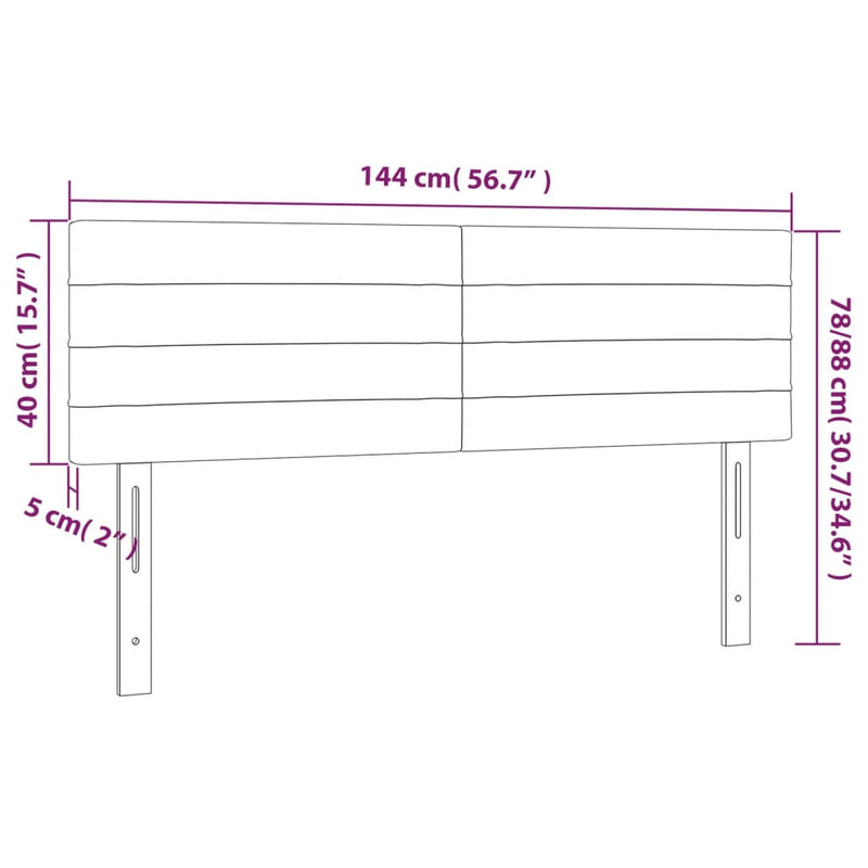 vidaXL 2 db sötétbarna szövet fejtámla 72 x 5 x 78/88 cm