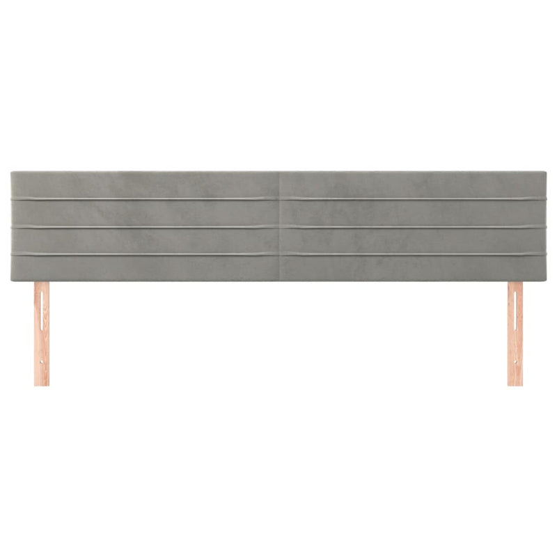 vidaXL 2 db világosszürke bársony fejtámla 100x5x78/88 cm