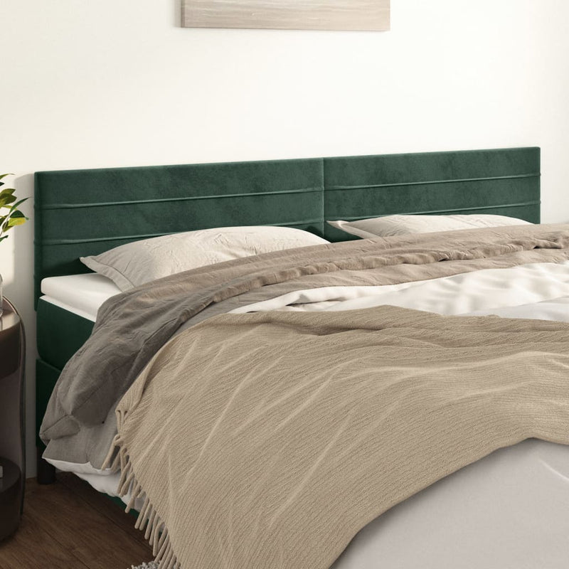 vidaXL sötétzöld bársony fejtámla 100x5x78/88 cm