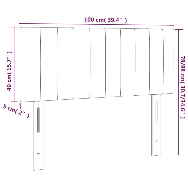 vidaXL sötétszürke szövet fejtámla 100x5x78/88 cm