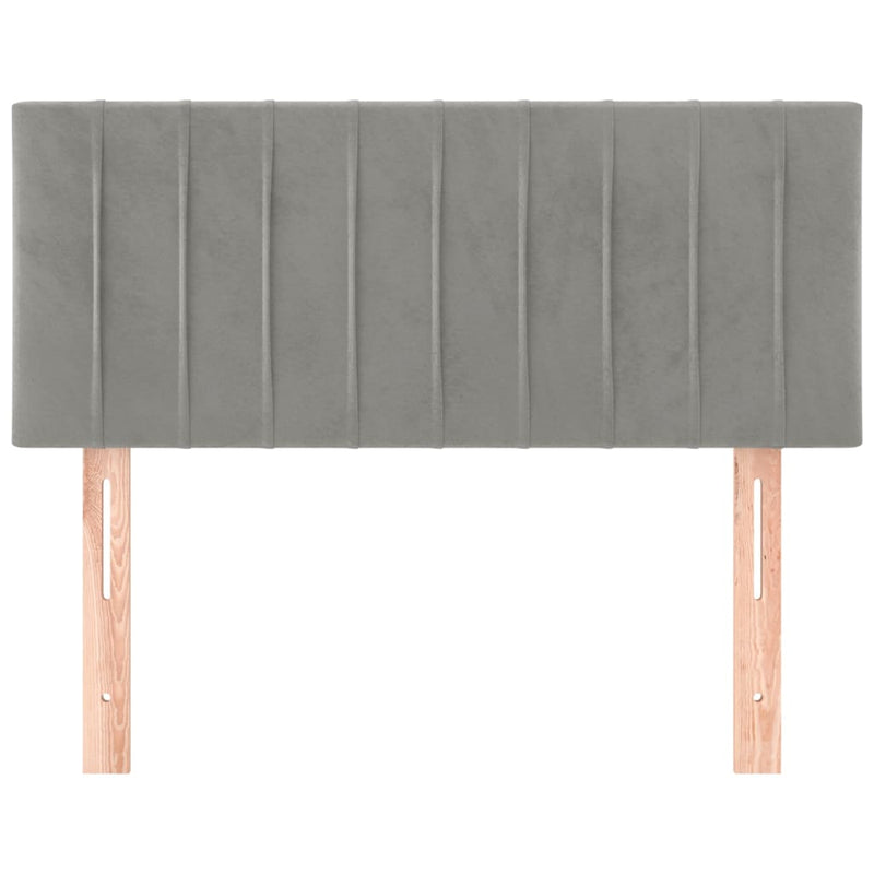 vidaXL világosszürke bársony fejtámla 100x5x78/88 cm