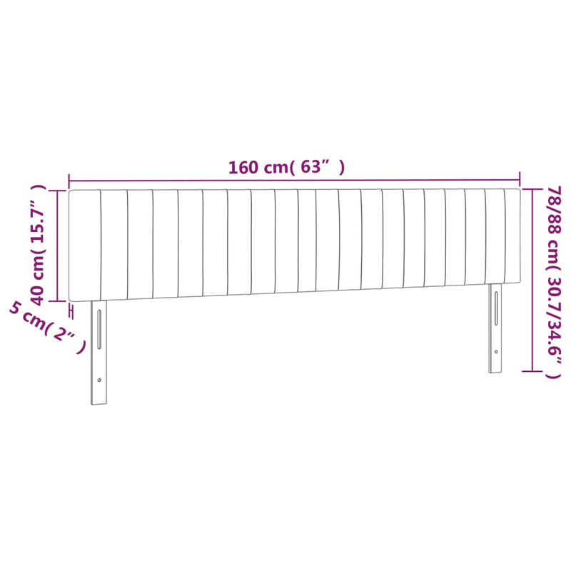 vidaXL 2 db sötétszürke bársony fejtámla 80 x 5 x 78/88 cm