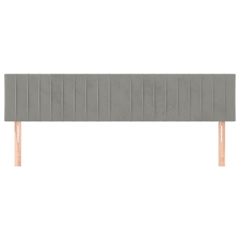 vidaXL 2 db világosszürke bársony fejtámla 100x5x78/88 cm