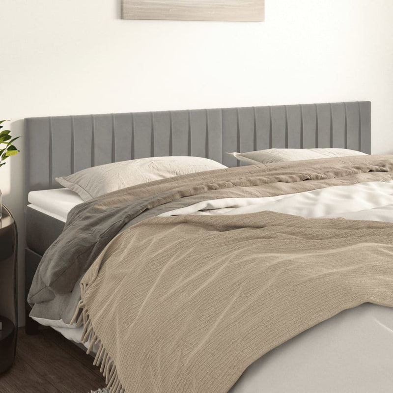 vidaXL 2 db világosszürke bársony fejtámla 100x5x78/88 cm