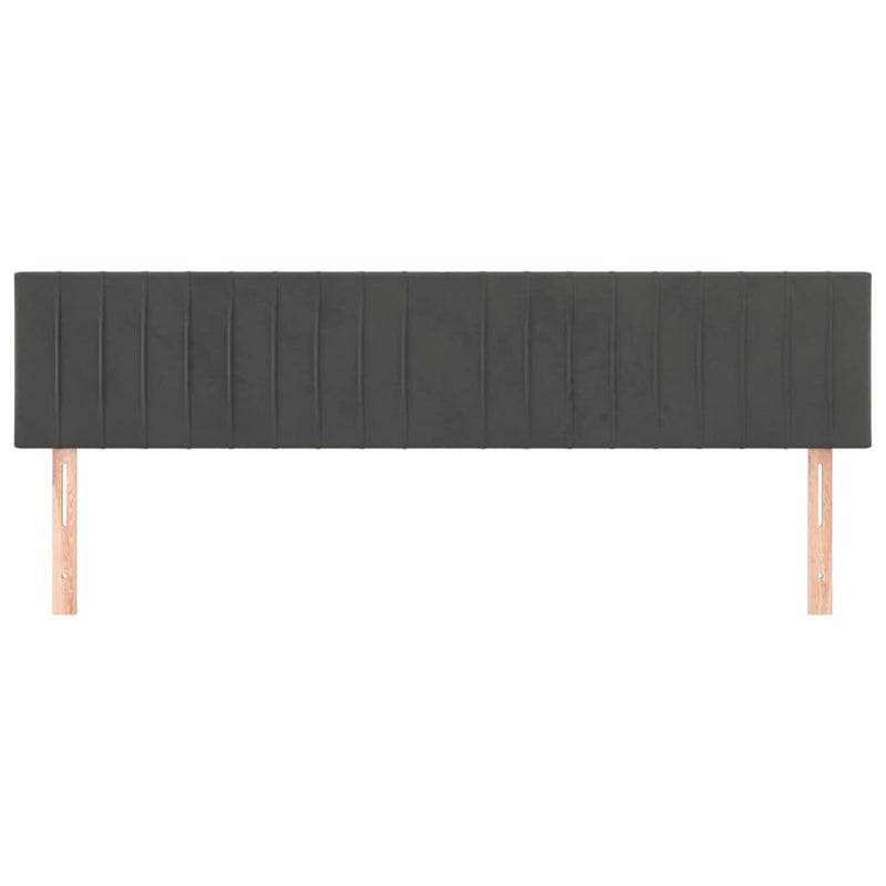 vidaXL 2 db sötétszürke bársony fejtámla 100x5x78/88 cm