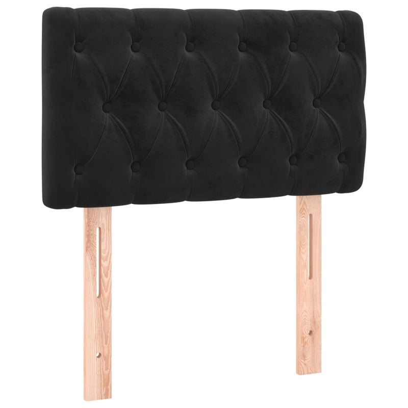 vidaXL fekete bársony fejtámla 80x7x78/88 cm