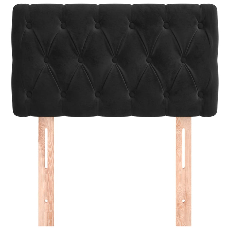 vidaXL fekete bársony fejtámla 80x7x78/88 cm