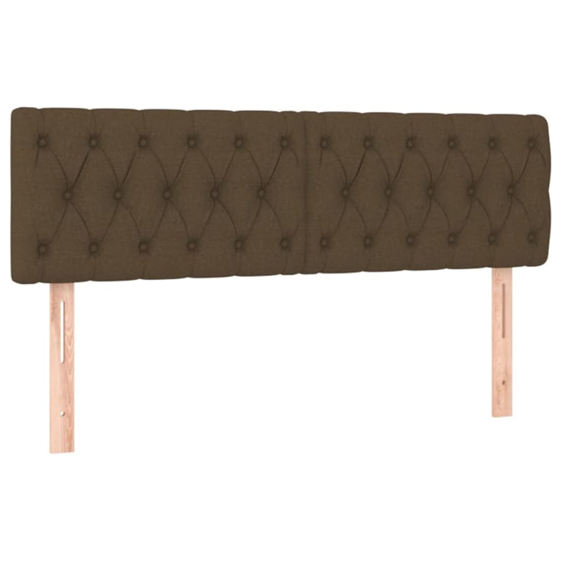 vidaXL 2 db sötétbarna szövet fejtámla 72 x 7 x 78/88 cm