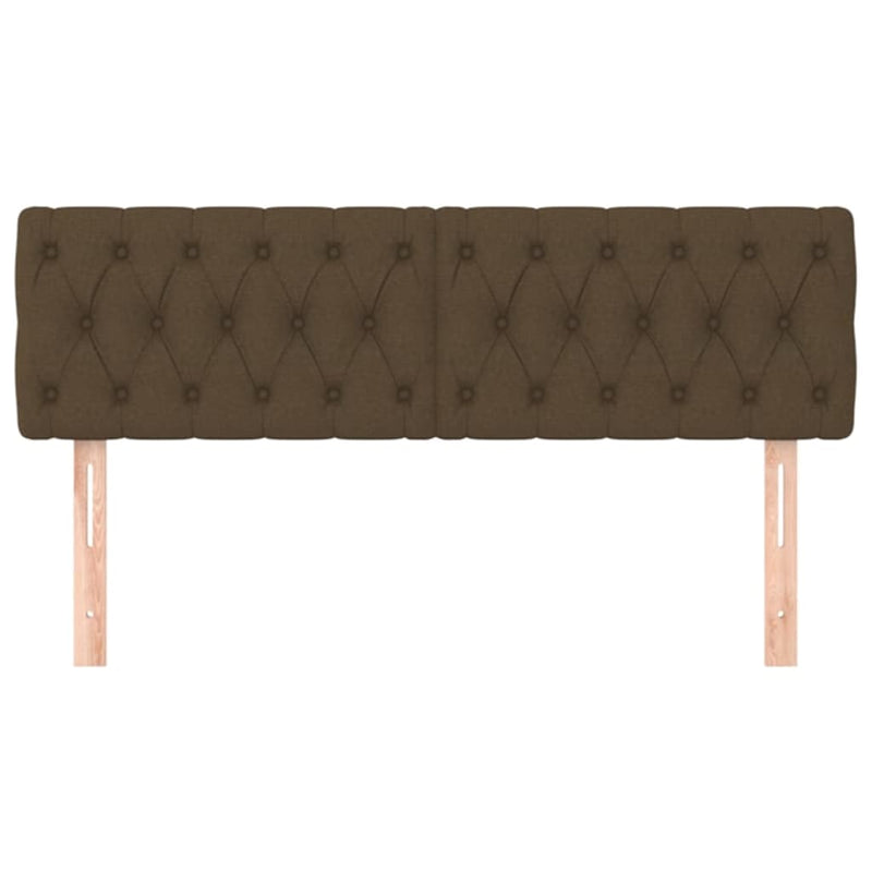 vidaXL 2 db sötétbarna szövet fejtámla 72 x 7 x 78/88 cm