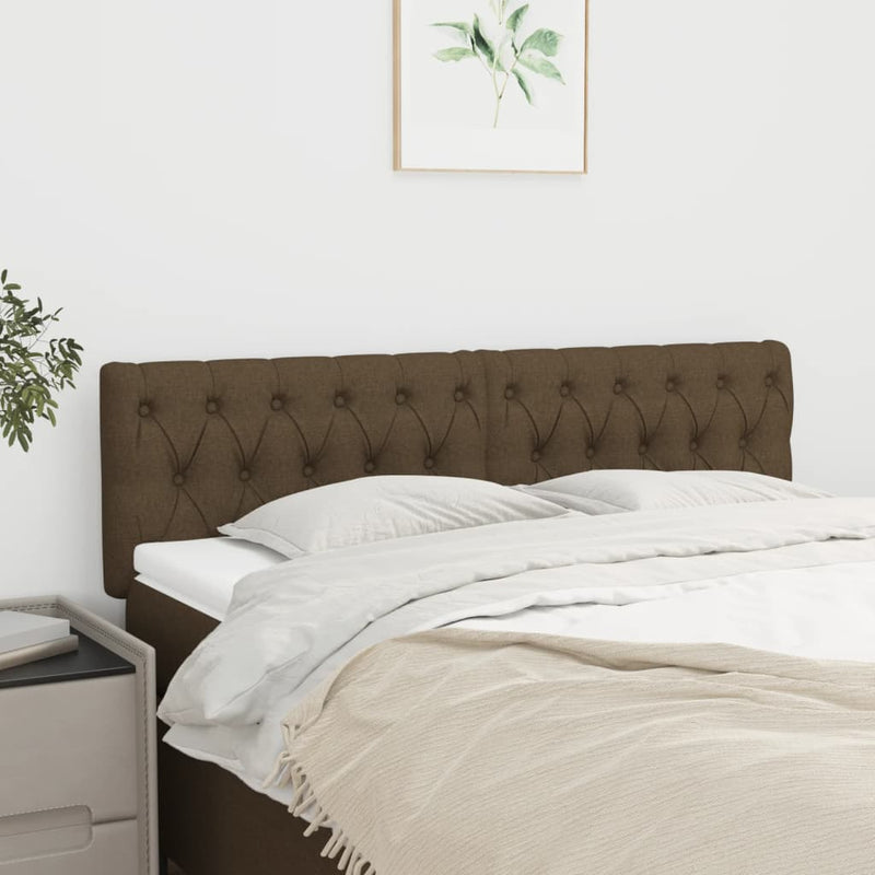 vidaXL 2 db sötétbarna szövet fejtámla 72 x 7 x 78/88 cm