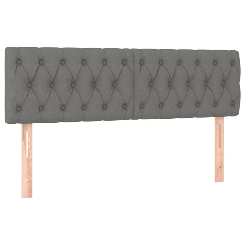 vidaXL 2 db sötétszürke szövet fejtámla 80x7x78/88 cm