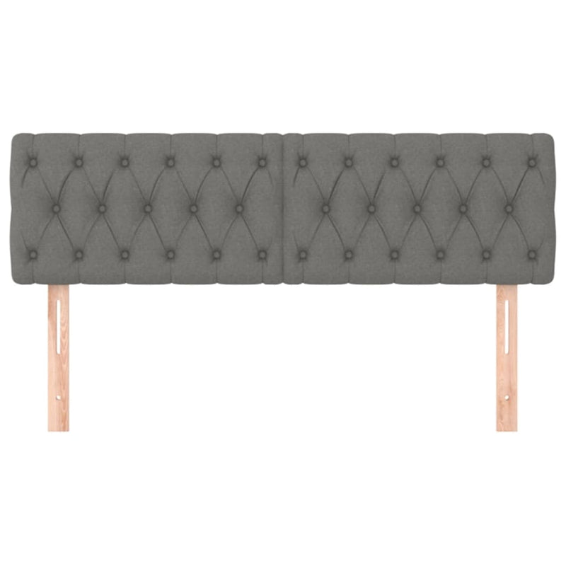vidaXL 2 db sötétszürke szövet fejtámla 80x7x78/88 cm