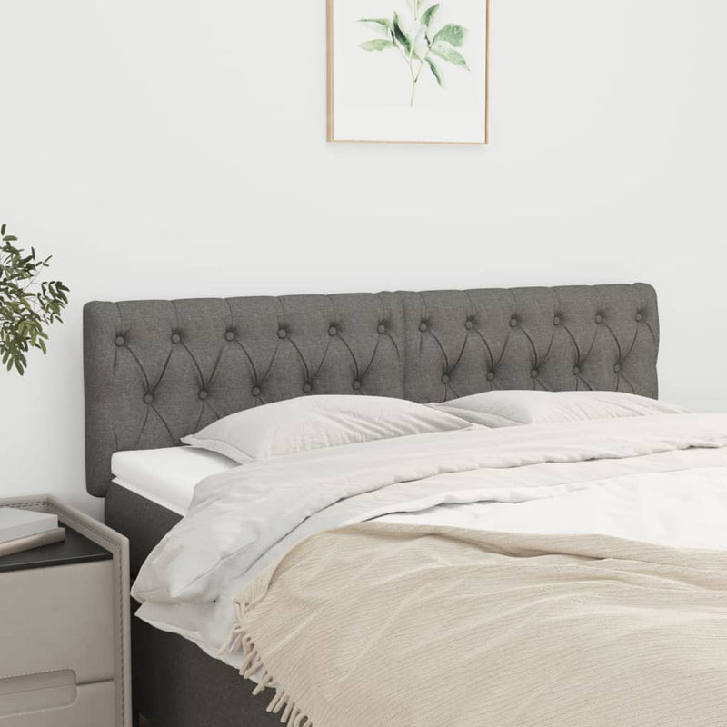 vidaXL 2 db sötétszürke szövet fejtámla 80x7x78/88 cm