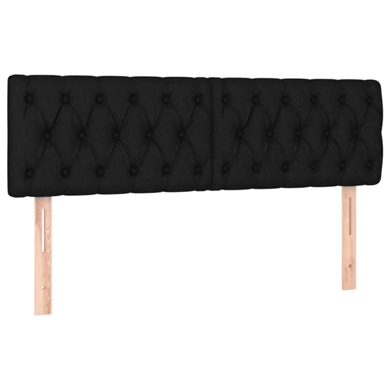 vidaXL 2 db fekete szövet fejtámla 80x7x78/88 cm