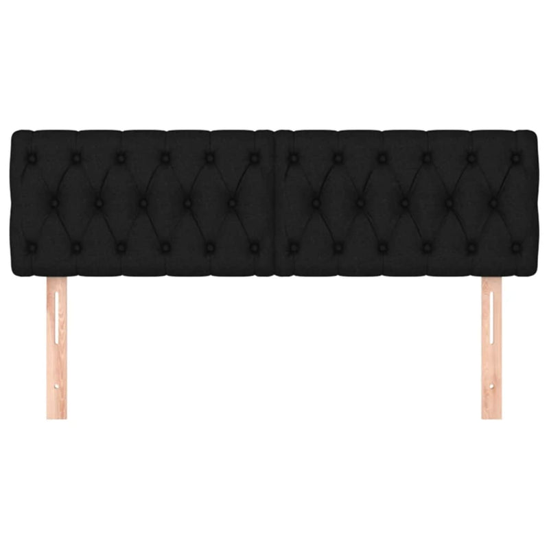 vidaXL 2 db fekete szövet fejtámla 80x7x78/88 cm