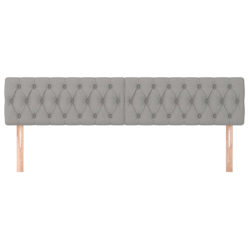 vidaXL 2 db világosszürke szövet fejtámla 100x7x78/88 cm