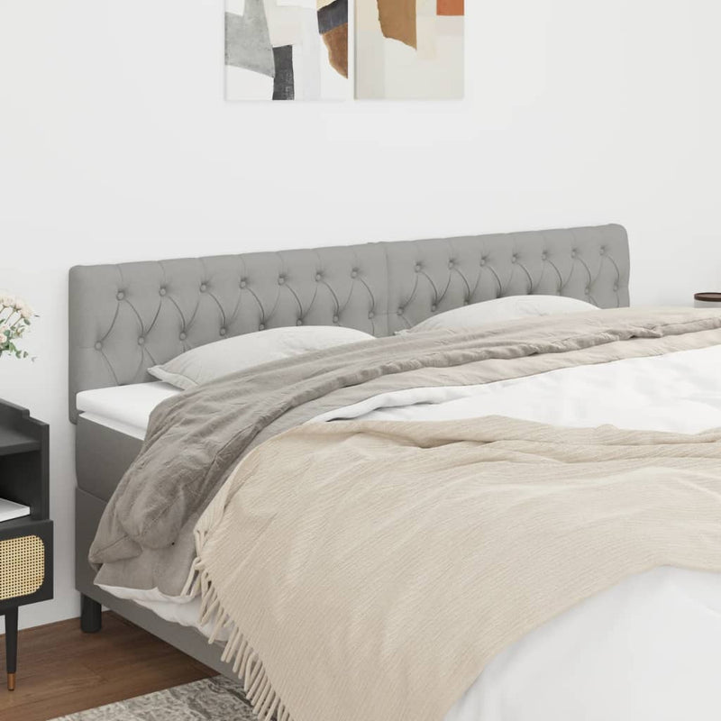 vidaXL 2 db világosszürke szövet fejtámla 100x7x78/88 cm